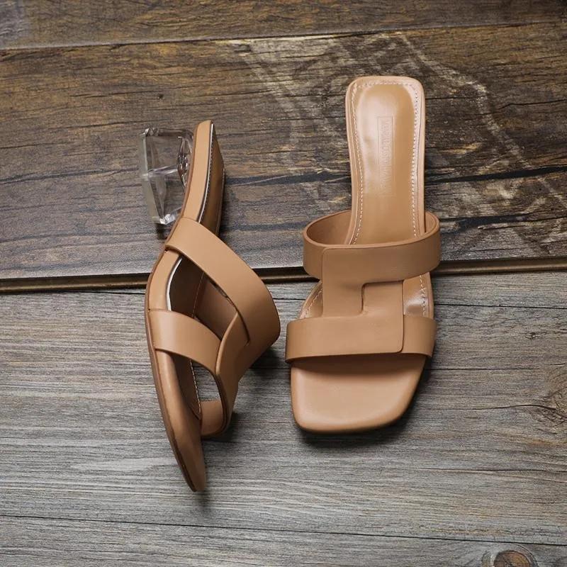 Fashion Women's Summer Sexy Elegant Sandals Cool Midheel Slippers Casual Female Single Shoes