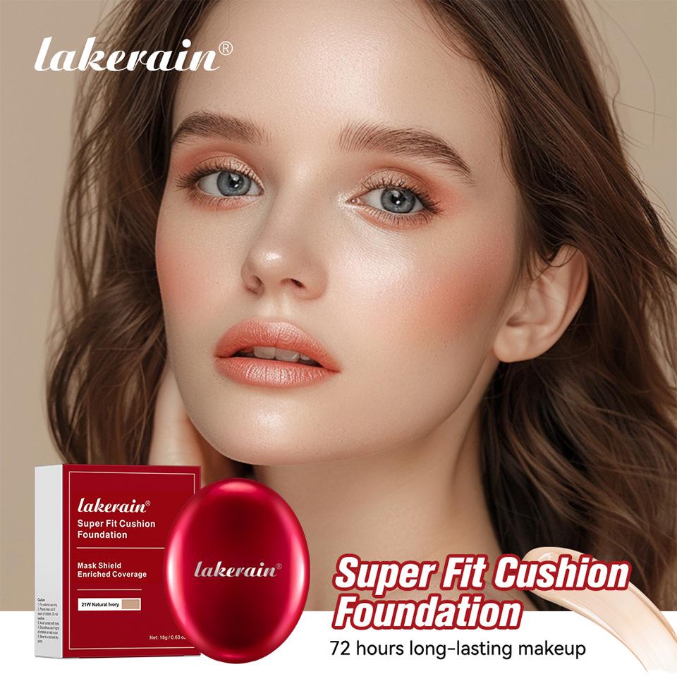 Lakerain Красная cushion-пудра с эффектом 'красной ракушки' - Натуральная, полупрозрачная, стойкая формула