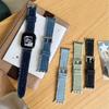 Совместимый джинсовый кожаный ремешок для Apple Watch Series S11, S10, iWatch 9876SE, Huawei FIT4, Xiaomi 9 Pro
