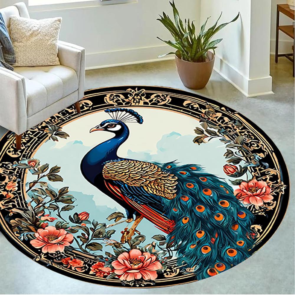 1pc home carpet galaxy peacock design for office decor bedroom gift living room non-slip carpet