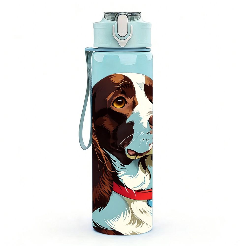 1PC Hunting Hound Dog 750ml Color Plastic Sports Water Bottle Leakproof Flip Straw Lid Suitable for Sports Office Home Use