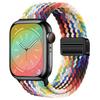 Эластичный радужный нейлоновый плетеный ремешок для Apple Watch с магнитной застежкой