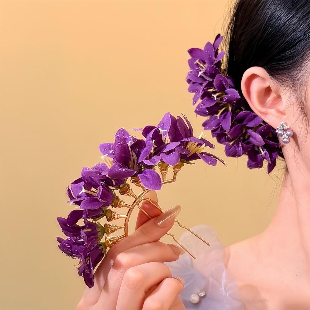 Fairy Flower Hair Stick Large Thai Hair Fork Headdress Chinese Style Side Clip Daily