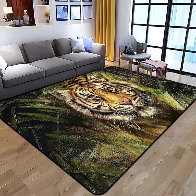 3D Printing Tiger Beauty Printed Carpet for Living Room Non-Slip Area Rug Bedroom Modern Home Decoration Yoga Mat Dropshipping