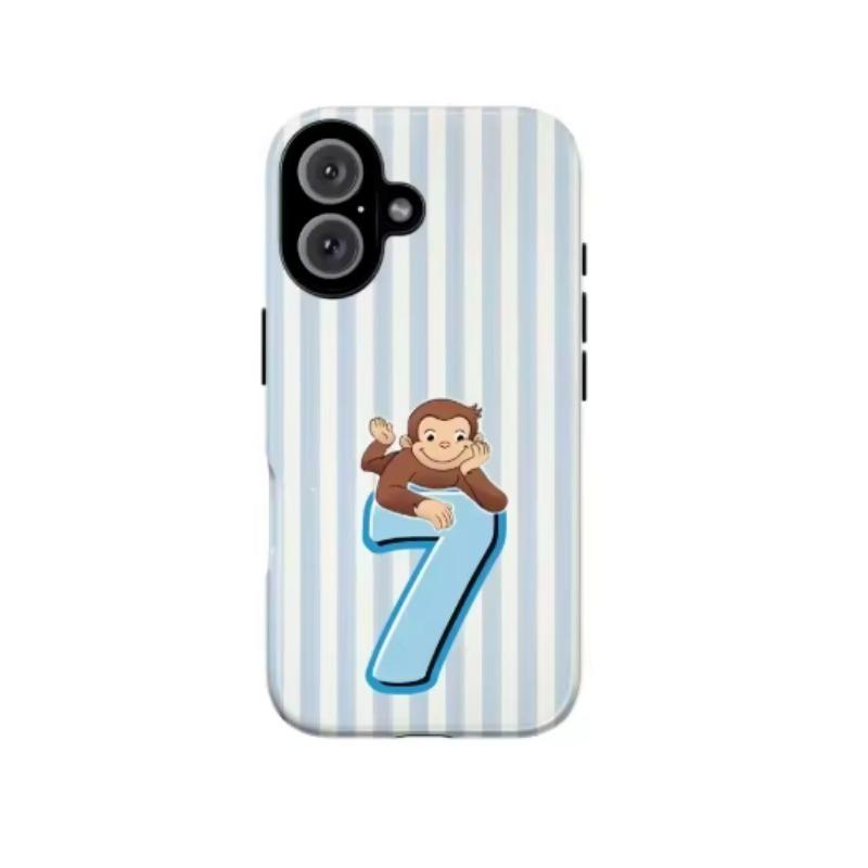 Fashion Striped Monkey Letter 7 Phone Case For Xiaomi Poco F7 F5 F6 Cases Xiaomi Poco X7 Pro 5G X5 X6 Pro Shockproof TPU Cover