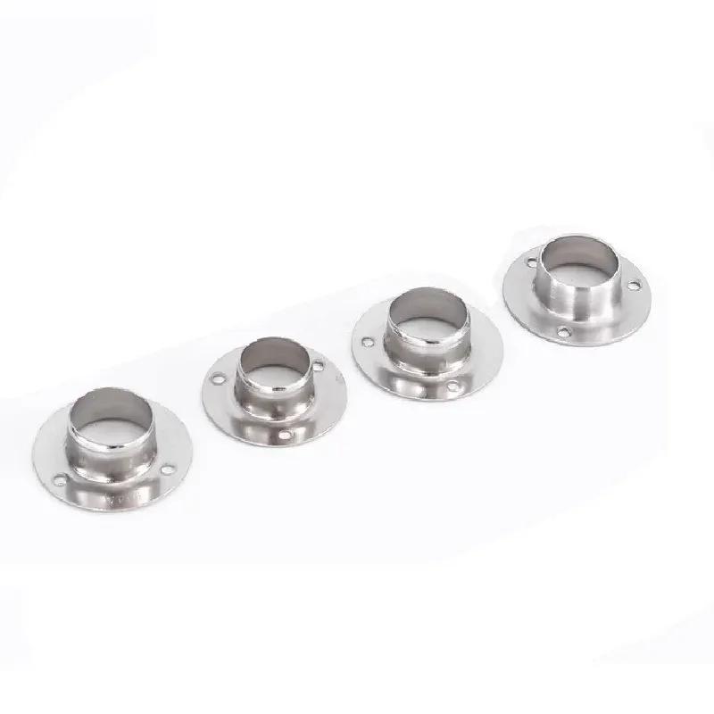 10PCS 19/22/25/32MM Stainless Steel Flange Pipe Bracket Hanging Clothes Rod Seat Hanger Flange Bracket Closet Rod Pipe Brackets
