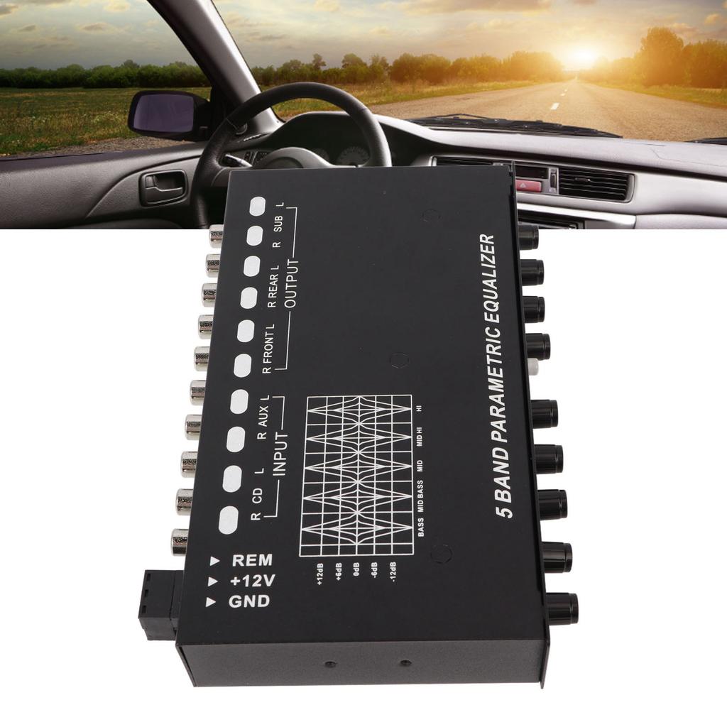 Автомобильный аудиоэквалайзер, регулируемый 5-полосный, точная настройка, настройка эквалайзера, кроссовер, усилитель, графический эквалайзер