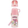 Skater Children's Stainless Steel Water Bottle 2-Way Direct Drinking 420ml Cup Drinking 350ml My Melody Ushiro Shiro Sanrio Child-friendly Lightweight