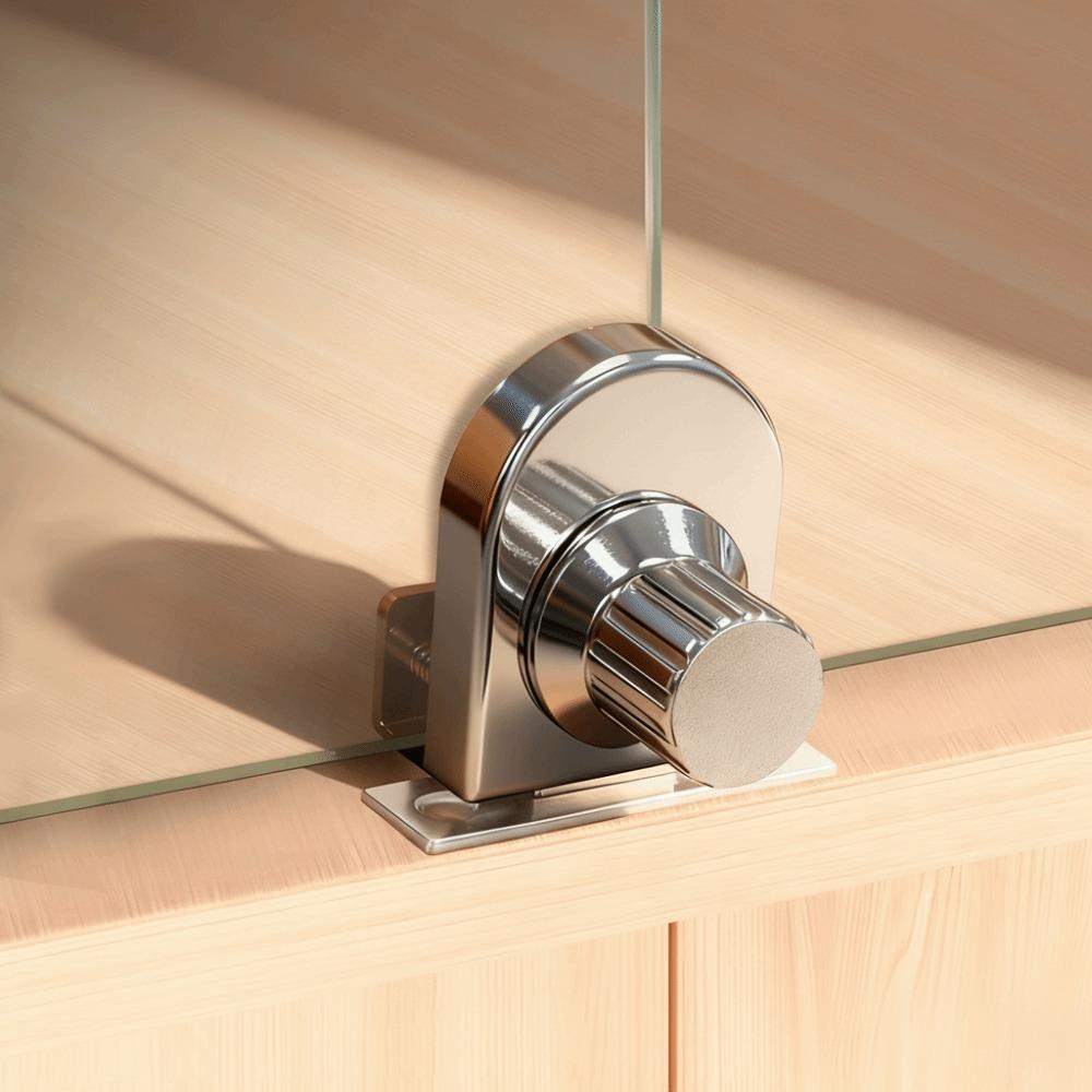 Zincs Alloys Glass Cabinet Lock High Strength Non Perforated Door Lock Easy To Install Corrosion Resistant Single Door Latch