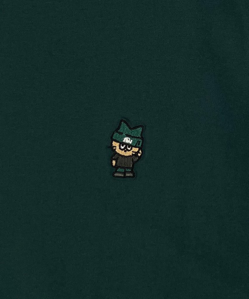 DISTN9NE Basic Small Embroidered Short Sleeve T-Shirt Lq7Tu437_Dark Green