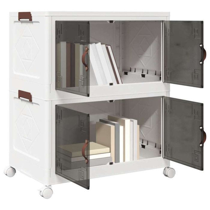 Stackable Storage Box with 2-level Wheels 75 L