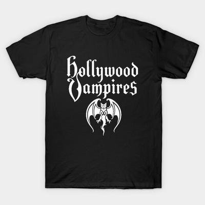 Азиатский размер Хлопок Унисекс Футболка Печать Футболка Футболка Hollywood Vampires Печать без вырезания Обычная посадка