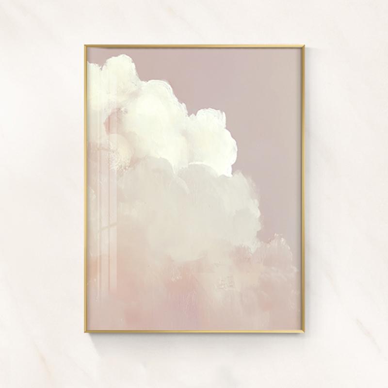 Скандинавские Синие Розовые Облака Небо Настенное Искусство Плакат Принт Пейзаж Холст Картины Украшения Домашнего Декора Минимализм Настенная Картина