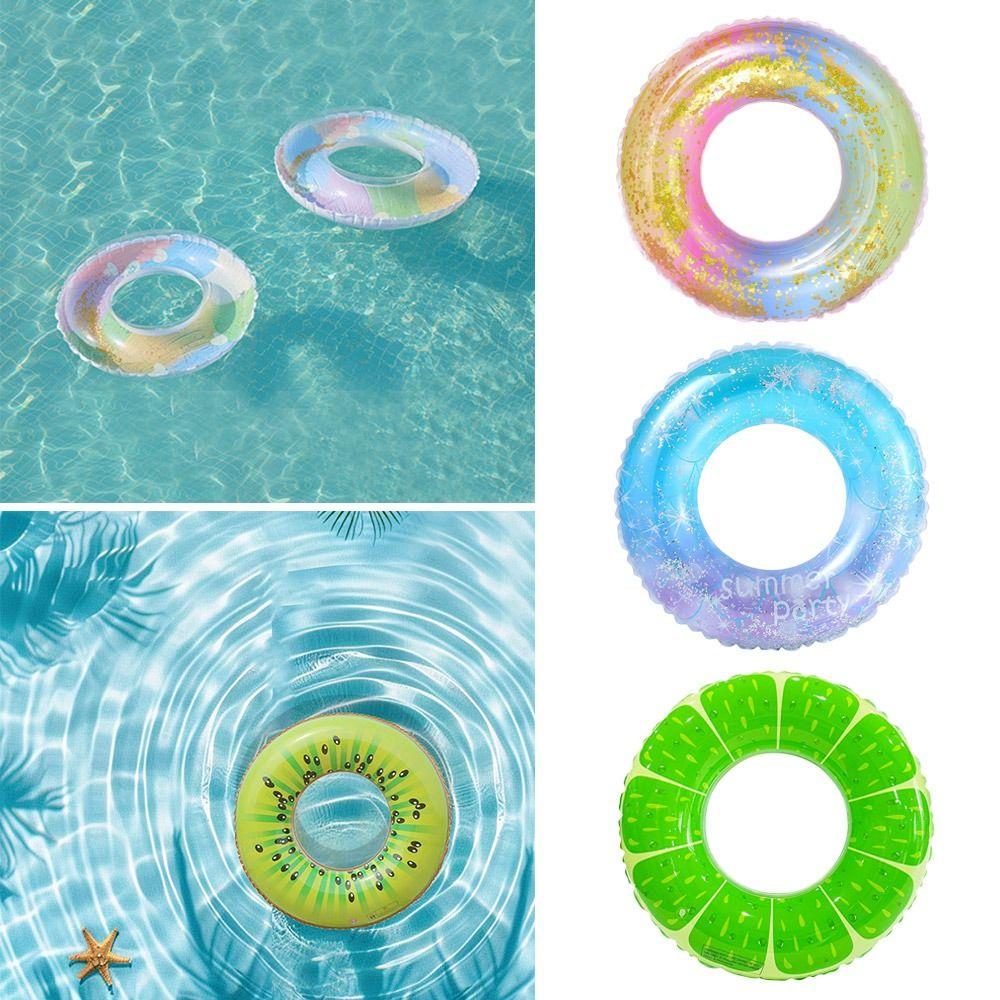 Thickened PVC Summer Swimming Ring Cute Beach Pool Toys Fun Inflatable Swim Circle