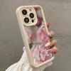 Утолщенный чехол с цветами в виде капель воды для iPhone 13/14/15 Pro/16 Pro Max/17