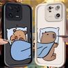 Чехол-шапочка с капибарой для Xiaomi Mi 15 Pro 14 14T 13 13T 12 11 Lite 11T POCO X7 X6 5G X5 X3 NFC F6 F5 M7 M6 4G Мягкая крышка Funda