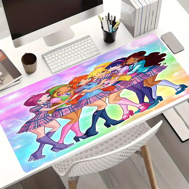 Коврик для мыши Winx Club, Нескользящая резиновая основа, Многофункциональный офисный и домашний декор, Идеально подходит для персонализации рабочего места.
