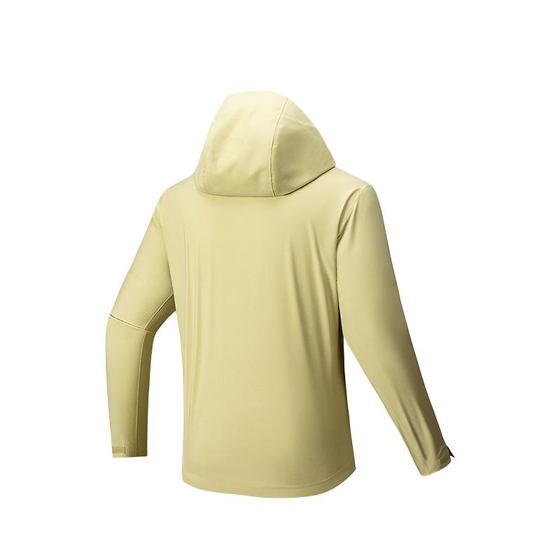 Anta Solid Color Zipper Hooded Versatile Casual Waterproof Breathable Jacket Men Jacket Huang-Green 152537629-1