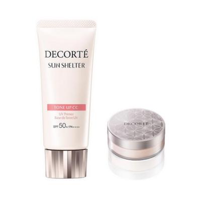 DECORTÉ Солнцезащитный крем Multi Protection Tone‑Up CC 01 Светло-бежевый — SPF50+ PA++++ — 35 г — 1 шт. (включает мини-пудру в подарок)