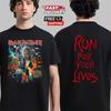 Двусторонняя футболка Iron Maiden Run For Your Live, Подарок для членов семьи, металлистов, Унисекс футболка