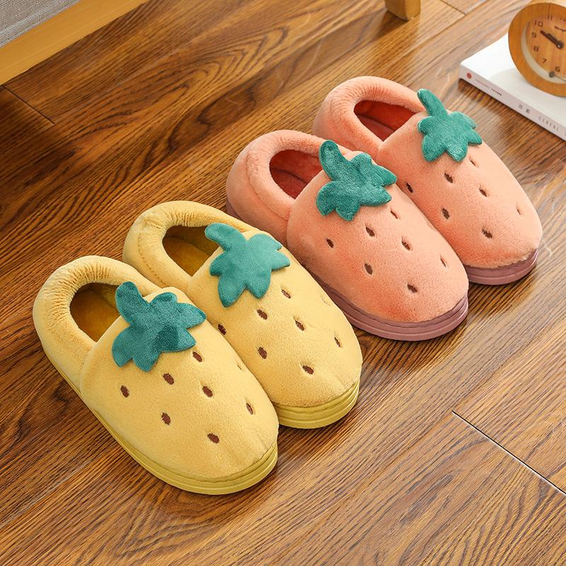 Хлопковые тапочки Женские Домашние Осенне-зимние Комнатные Теплые Для пар Плюшевые Домашние Противоскользящая Толстая подошва Обувь для беременных Зима