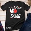 Bowling T-Shirt Living On A Spare Men Women Kids Gift Unisex T-shirt