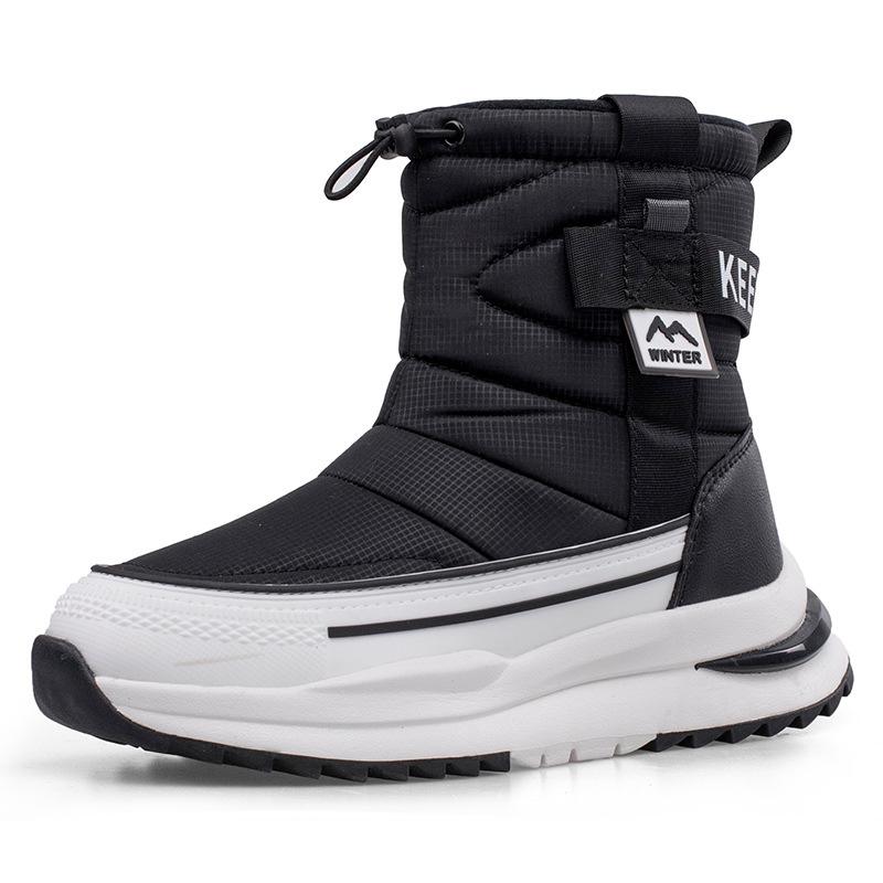 Женские и мужские зимние ботинки с толстым флисом, теплые и нескользящие, короткие ботинки