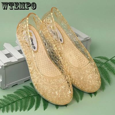 Женская весенне-летняя обувь большого размера с ажурными дышащими однотонными плоскими каблуками, нескользящая повседневная обувь, одинарные туфли