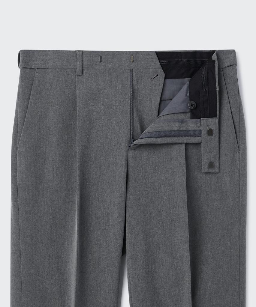MUSINSA STANDARD Wide Hidden Banding Slacks [Melange Gray]