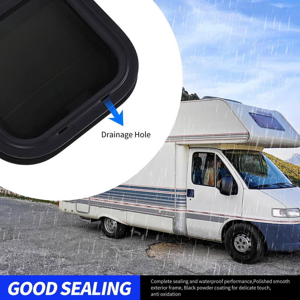 24,4x12,2 дюйма Окно для RV из алюминиевого сплава, водонепроницаемое, УФ-стойкое, закаленное стекло, Окно для прицепа с москитной сеткой для кемперов