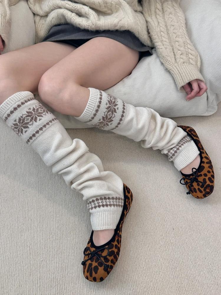 Socks Women'S Autumn And Winter Stacking Socks Cover With Gray Leg Cover