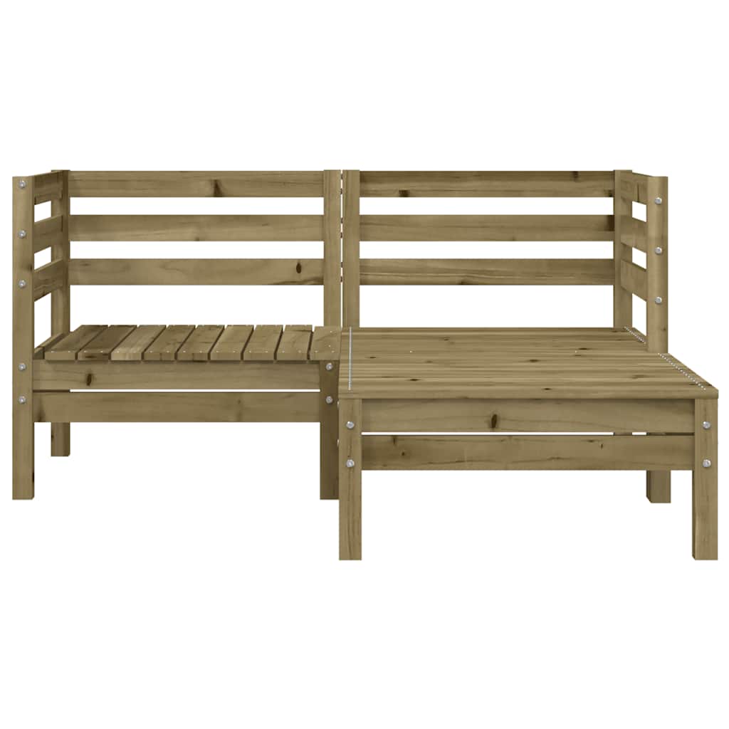 2 Seater Garden Sofa with Ottoman Pressure Treated Pine Wood