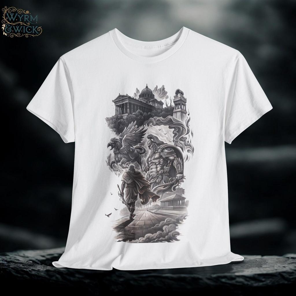 Greek Mythology Gothic Tattoo T-Shirt, Unisex Tee, Graphic Print Shirt, Mythical Clothing, Unique Apparel