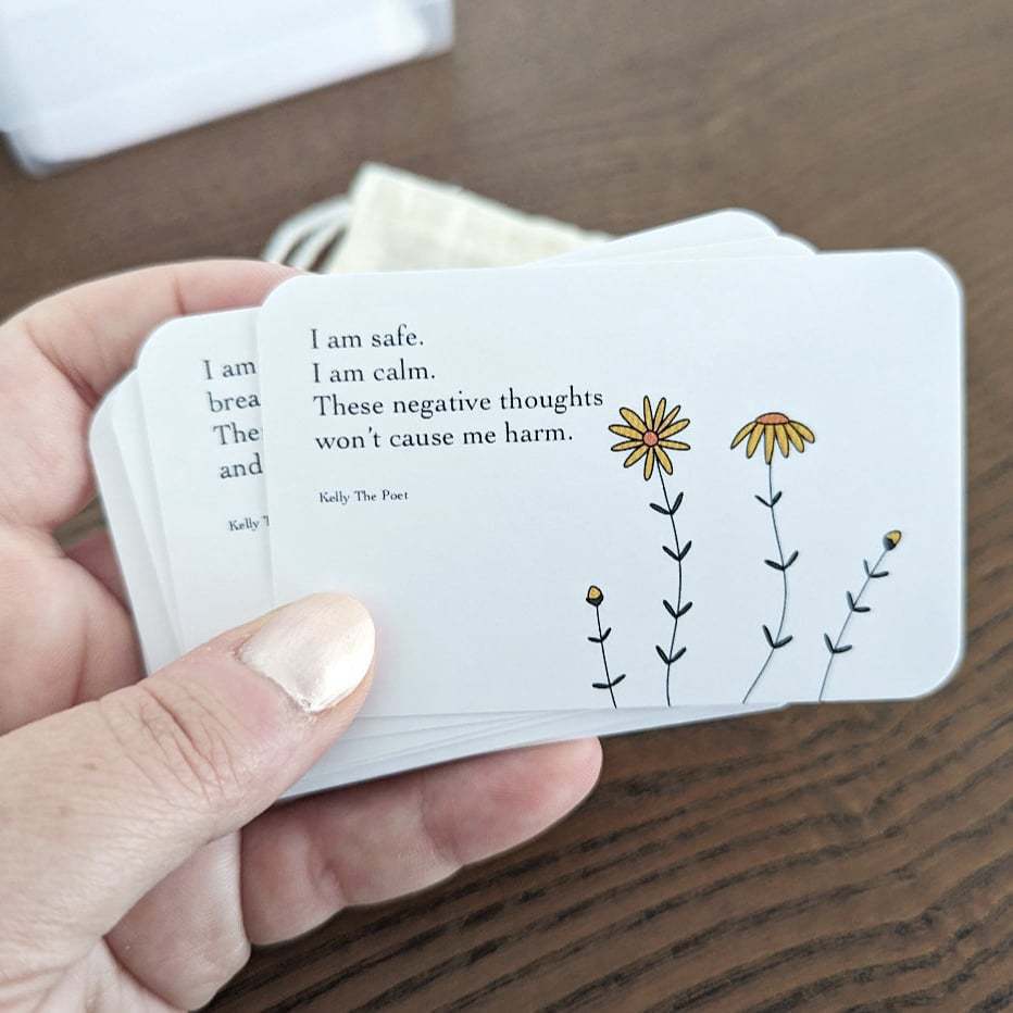 Non-Toxic Anxiety Relief Pocket Card Anxiety Affirmations Card Pack Mental Health Gifts Support Mental Thank You Cards Of Soothing Words