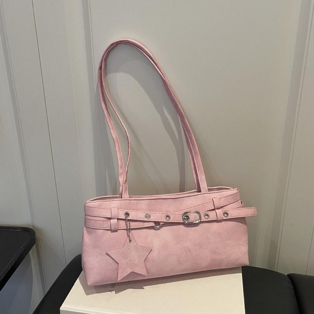 With Metal Buckle Belt Women Handbag Tie-Dye Underarm Bag Cute Y2K Shoulder Bag  Girl