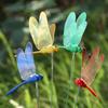 5PC New Creative Handicraft Yard Lawn Ornament 3D Simulation Butterfly Thin Stick Artificial Dragonfly With Stem Home Room Decor