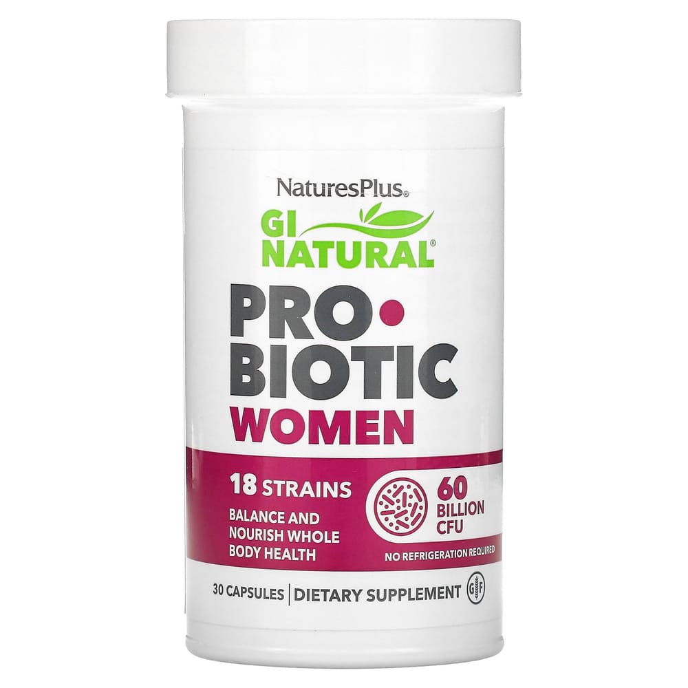 Nature's Plus GI Natural Пробиотик для женщин 60 миллиардов КОЕ 30 капсул