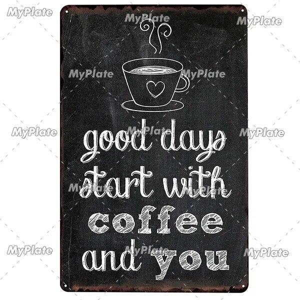 Coffee Word Vintage Metal Sign Tin Sign Vintage Cafe Decoration Plaque Home Wall Decor Bar Sign Home Decor Poster Drop Shipping