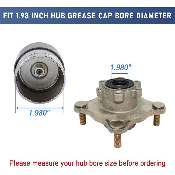 Защитники подшипников ступицы Wheel Bearing Buddy 1,98 дюйма Хромированные 2 шт. с защитными колпачками для прицепа, лодки
