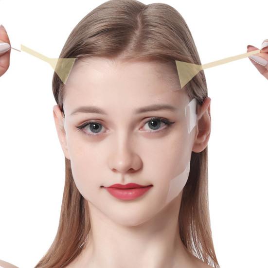 Невидимая лента для подтяжки лица и шеи, мгновенная подтяжка, лента для шеи, V-образные формирующие патчи для двойного подбородка, обвисшей кожи, брылей, глаз, бровей, морщин