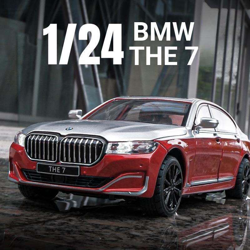 1/24 BMW THE 7 760Li Миниатюрная литая игрушечная машинка Модель 1:24 открывающиеся двери со звуком и светом, коллекция подарков для детей