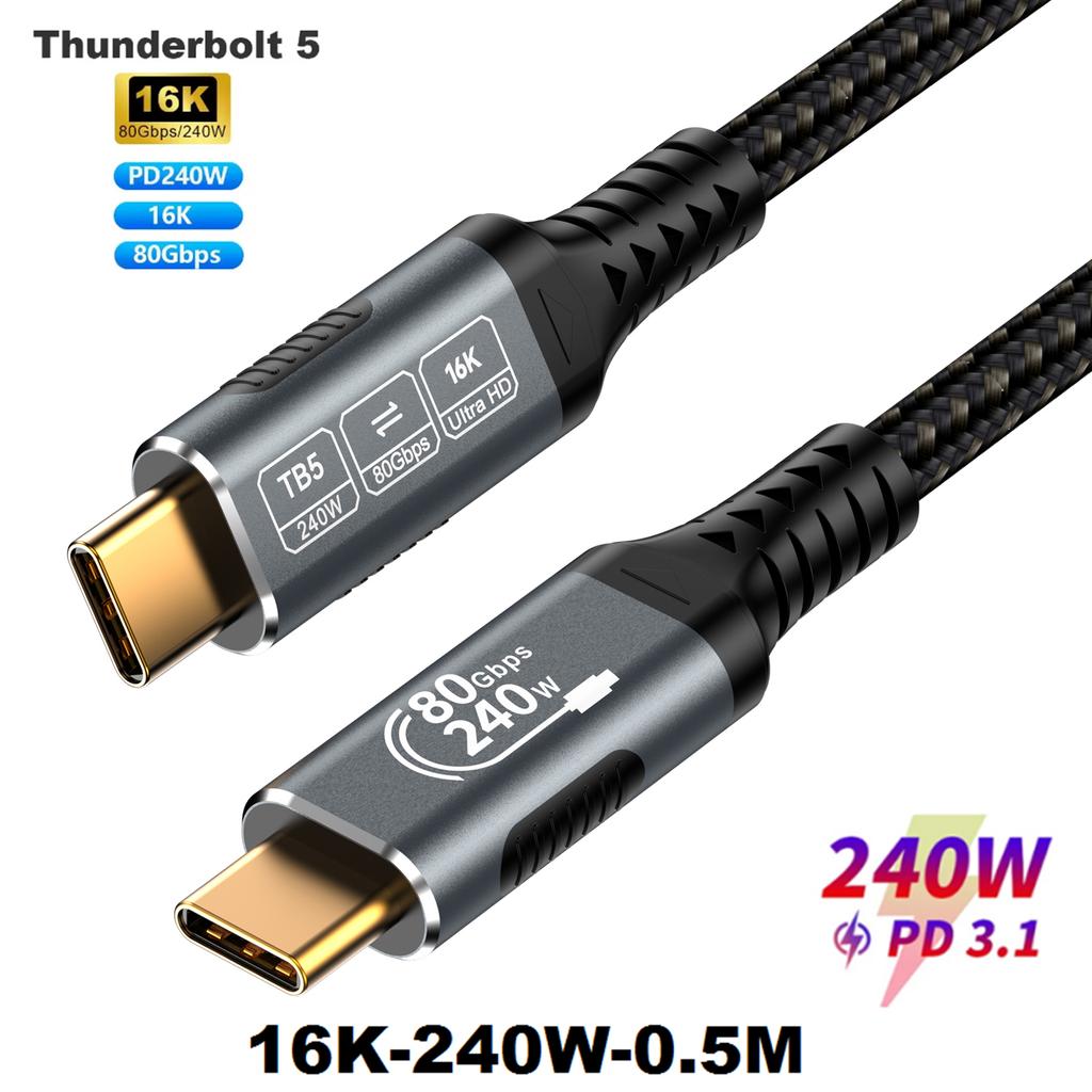 8K USB4 Typ E C Cable 40Gbps 240W PD3.1 QC4.0 For Samung Thunderbolt 4 Fast Charging Cable Thunderbolt3 USB C To C Data Transfer