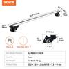 Universal Roof Rack Crossbar 53.2" Length for Vehicle w/ Raised Side Rail