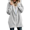 Women Winter Fuzzy Fleece Hooded Jacket Fluffy Fur Coat Stitching Color Outerwear Hoody