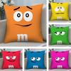 Наволочка квадратная с двусторонним принтом в виде шоколадных конфет M&M'S для дивана, спальни, декора, подарок.
