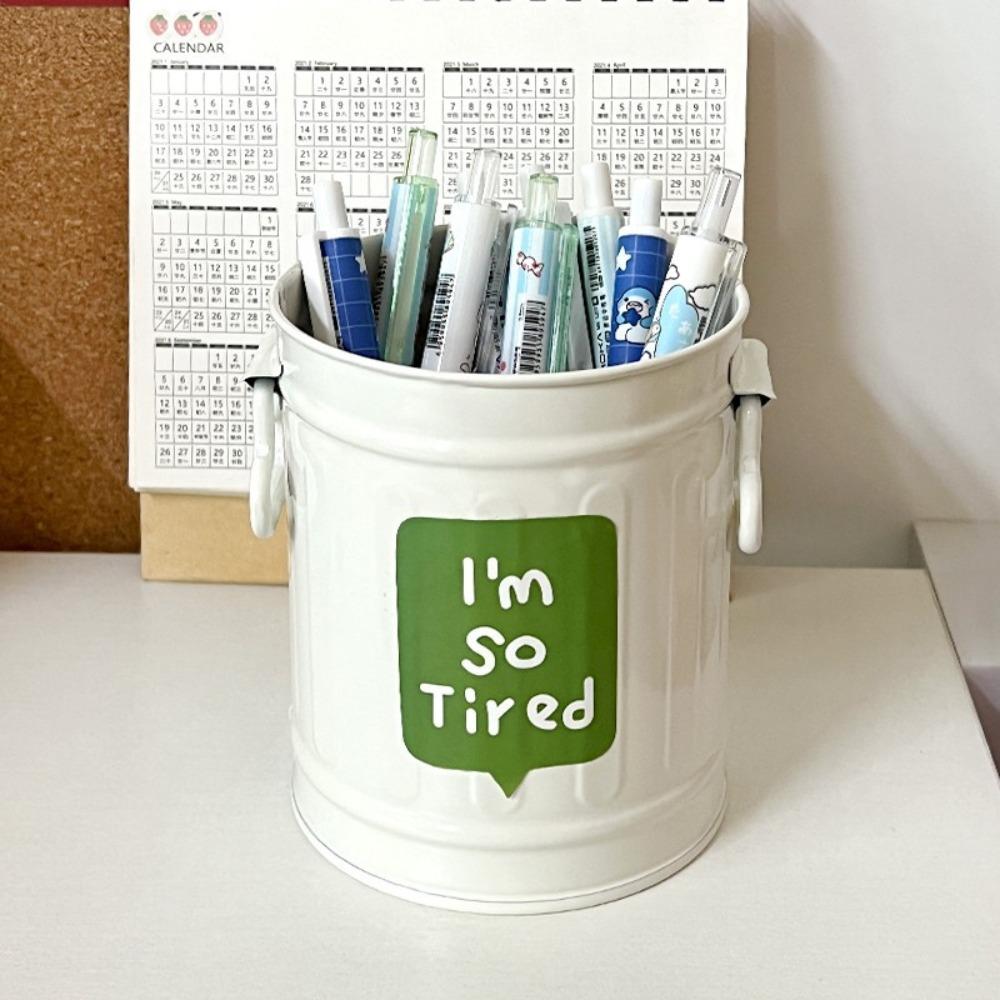 Держатель для канцелярских принадлежностей для студентов, настольный ящик для хранения, железный держатель для ручек, симпатичный железный органайзер для ручек