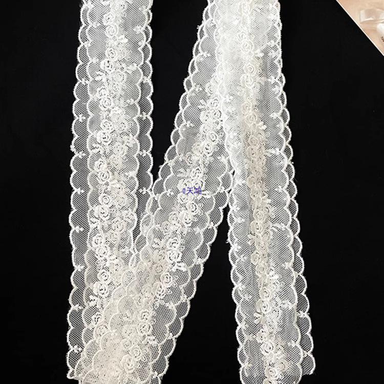 White Lace Floral Mesh Neck Scarf Korean Style