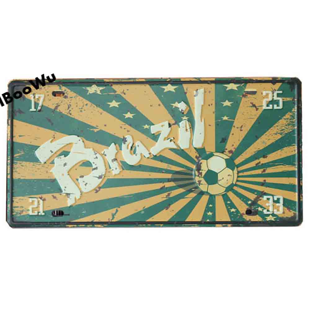 Worldwide Popular City License Plate Poster Vintage Retro Wall Decor Canada/London/Brazil Metal Tin Sign Plaques Poster