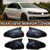 Rear View Mirror Cover For Volkswagen For VW Polo Mk6 AW GTI 2018- OX Horn Car Caps Shell Trim Carbon Fiber Look Exterior