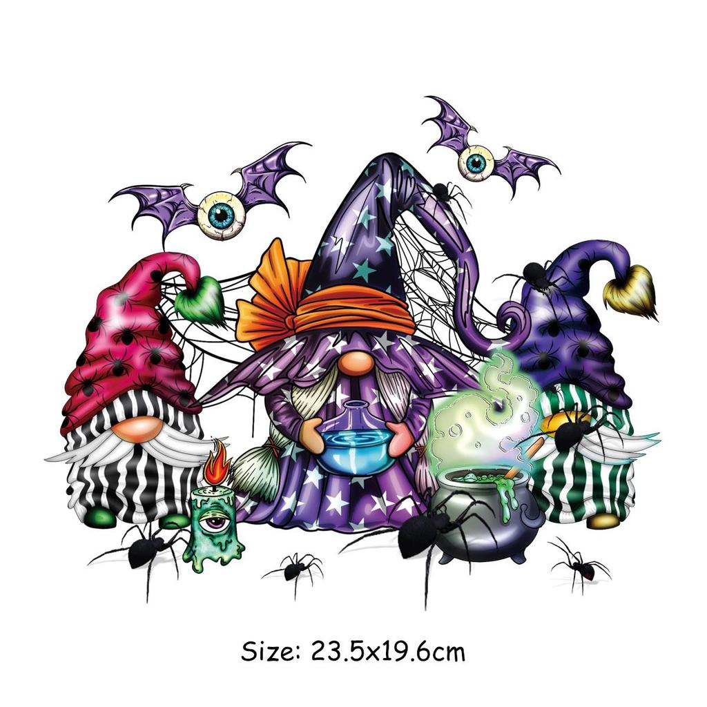 Термотрансферная одежда с изображением гномов на Хэллоуин, наклейки Parches Ropa, термопресс, футболка с аппликацией, толстовки, железные нашивки «сделай сам»